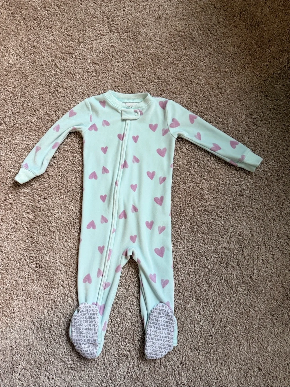 Carter's Pink, Cream & Mint Girls' Footed Pajama Trio